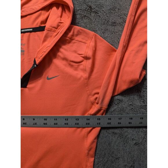 Nike Running Long Sleeve Hooded Shirt Women's Size XS Orange Dri Fit - Picture 8 of 14